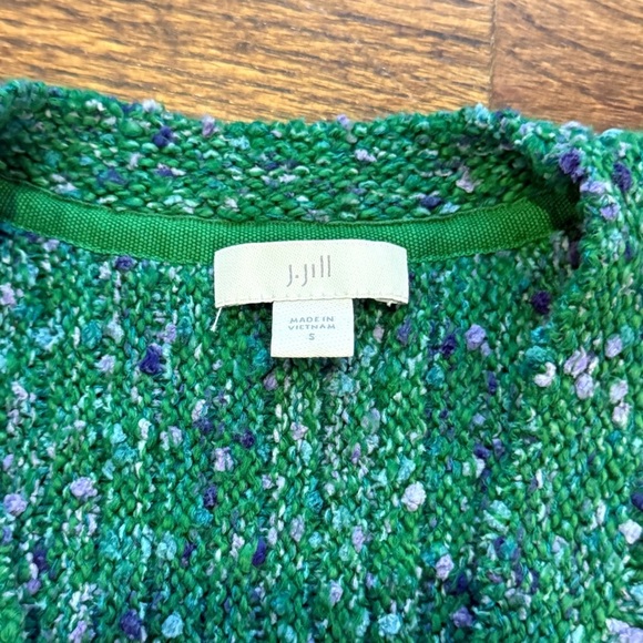 J. Jill Green Knit Multicolored Cardi Sweater - Picture 4 of 10